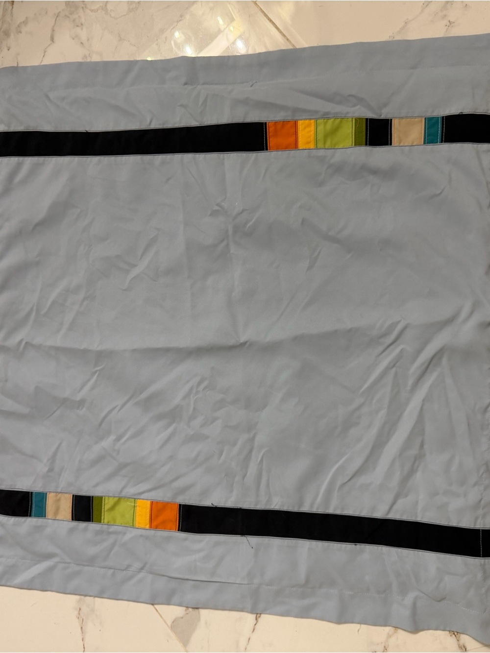 Nautica Light Blue Decorative Euro sham 24x24 with Multicolor Accent Trim -1
